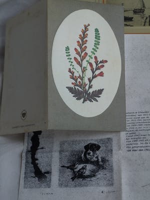 Maarten Langbroek - Ingelijste ets + envelop met info , IJsselmeer (?) – ca. 1970 kopen? Bied vanaf 35!