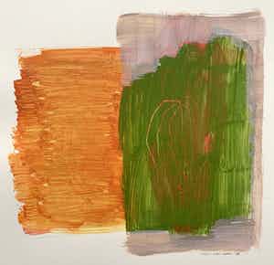 Kees Admiraal - gemengde techniek op papier - 'Abstracte portretstudie I' - 1998 (UNIEK WERK) verkocht voor € 75!