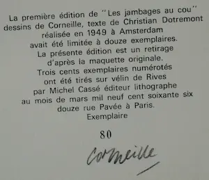 Corneille - Boekje: Les jambages au cou - 1966 (gesigneerd!) kaufen? Bieten Sie von 79!