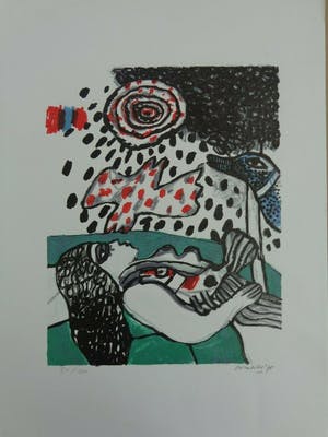 Corneille - NAAKTE VROUW / KLEURLITHO / 70x50cm / SIG / 1975 kopen? Bied vanaf 90!
