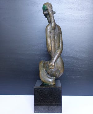 Brons (Onbekend) - zittend naakt, zeer mooi beeldje kopen? Bied vanaf 175!