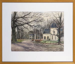 Nic Loning - aquarel - ‘Buitenplaats’ - 1982. kopen? Bied vanaf 1!