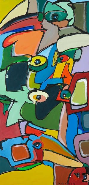 Frits Droog - Acryl op paneel, Moderne compositie - Ingelijst kopen? Bied vanaf 100!