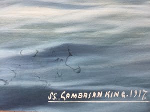 Eugene Rensburg - Drie grote inkttekeningen van stoomschepen kopen? Bied vanaf 20!