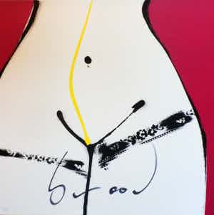 Herman Brood - Kleurenzeefdruk HIPS ( magenta ) Handgesigneerd. verkocht voor € 275!
