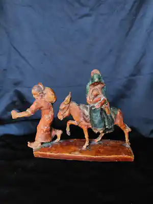 Albert Termote - Josef, Jezus en Maria tijdens vlucht Herodus beeld verkocht voor € 150!