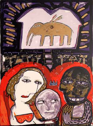 Dodog Soeseno - Kleurenzeefdruk | 'Under the good signs' verkocht voor € 45!