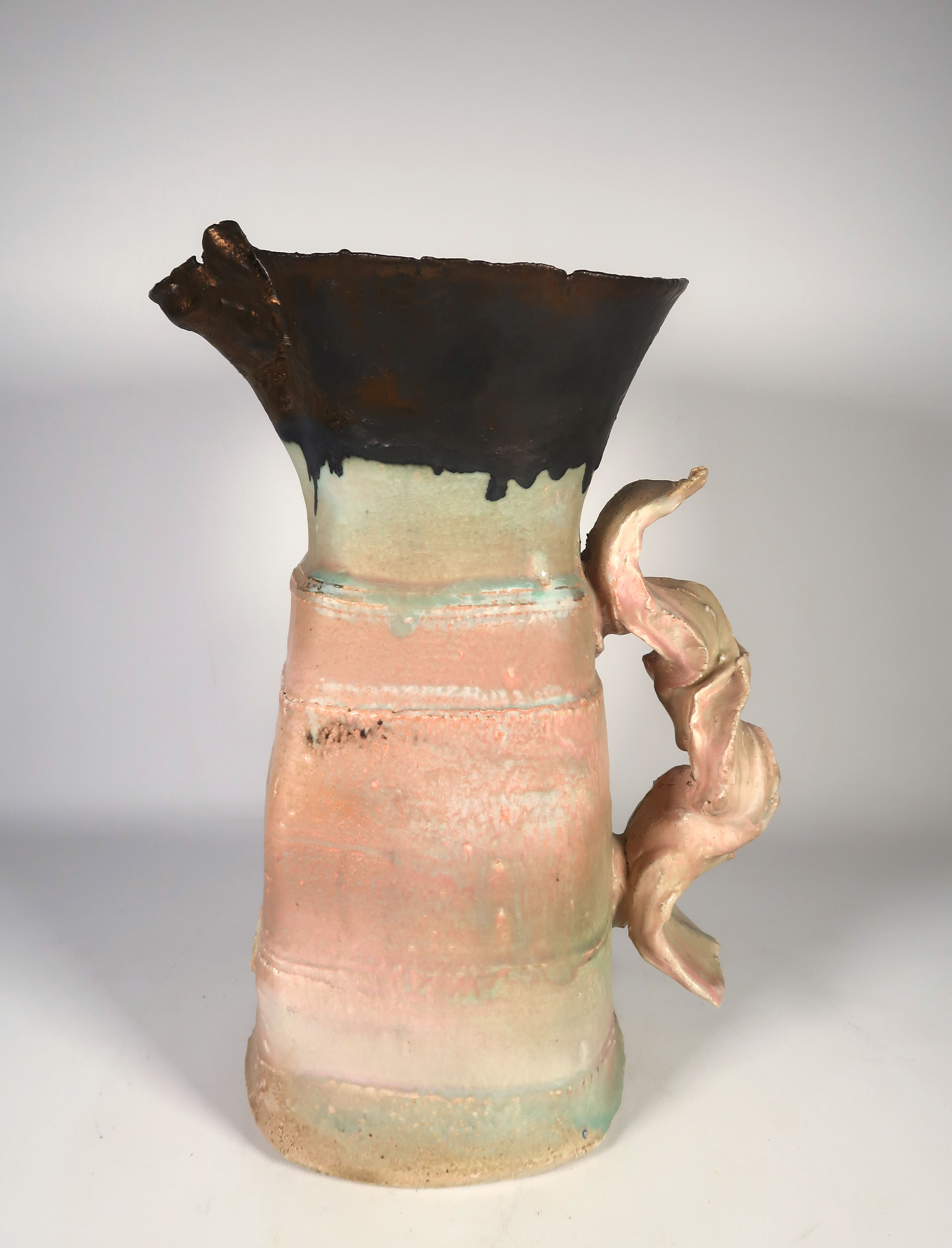 Colin Pearson - Keramiek, Groen en roze geglazuurde kan kopen? Bied vanaf 350!