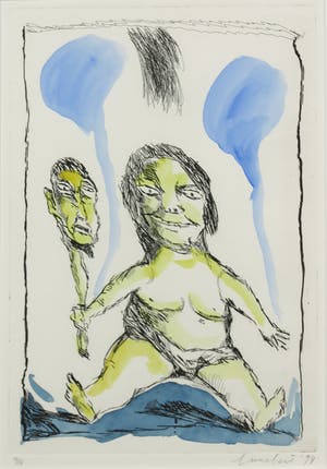 Lucebert - Ets en aquarel, Zonder titel - Ingelijst kopen? Bied vanaf 150!