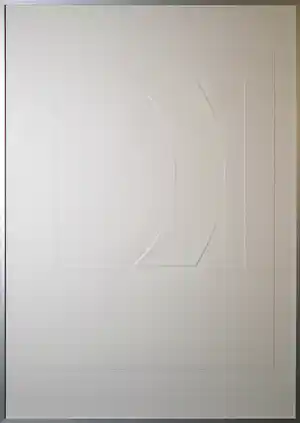 Harry van Kuyk - Reliëfdruk, Letter D - Ingelijst verkocht voor € 200!