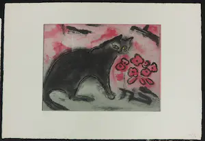 Inge Noeggerath - Vier etsen / aquatints, Vogels en kat kopen? Bied vanaf 1!