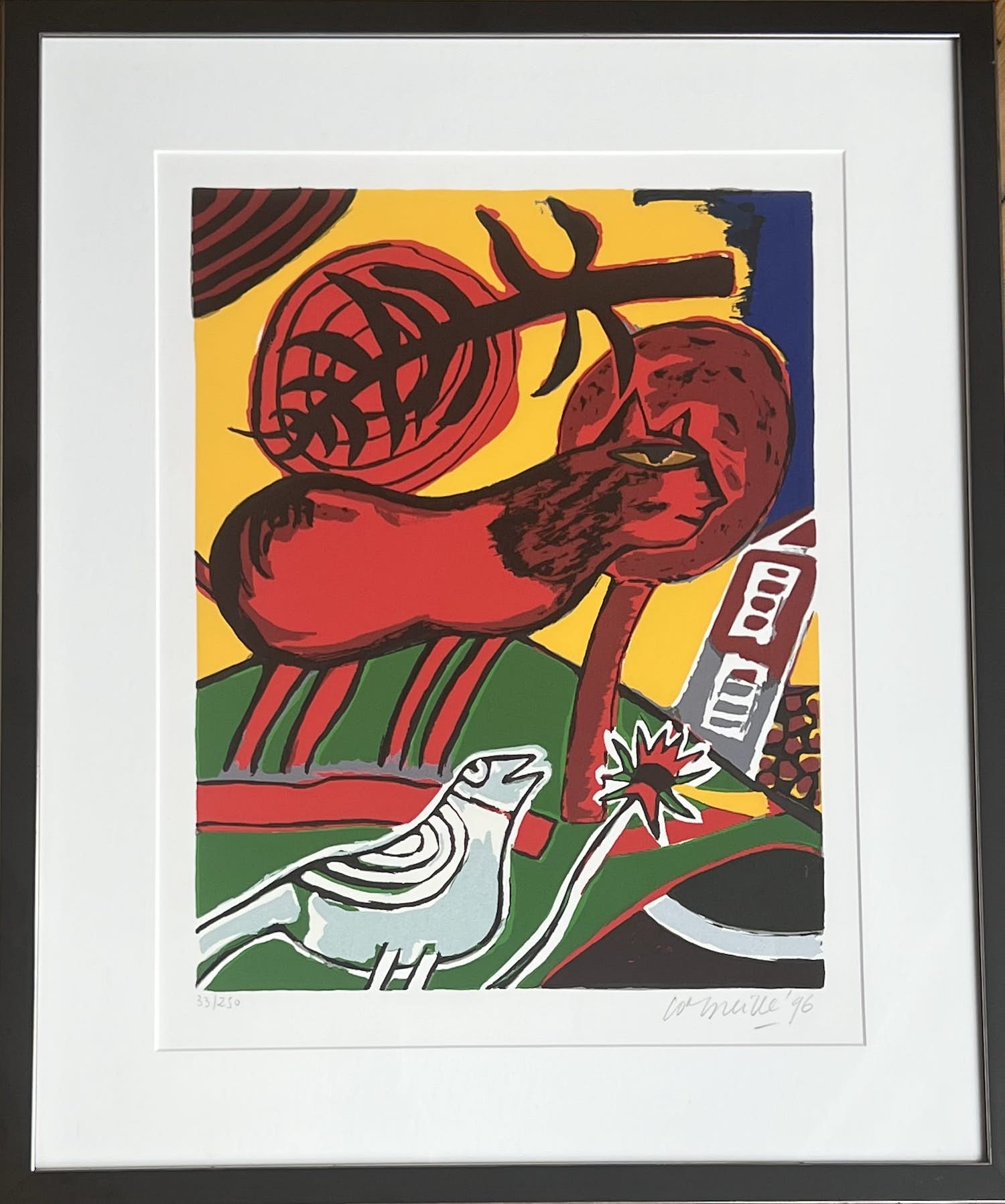 Corneille - De rode kat en de vogel, 1996 verkocht voor € 295!