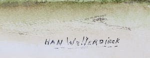 Han Wellerdieck - Aquarel op papier, Landschap kopen? Bied vanaf 1!