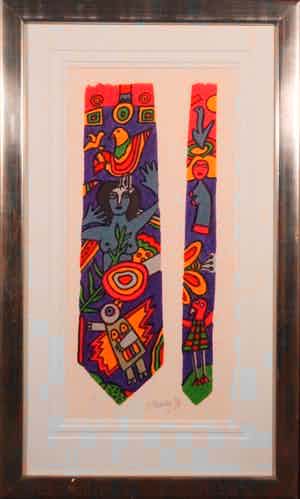 Corneille - Zeefdruk, Stropdas - Ingelijst verkocht voor € 240!