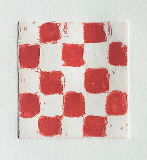 JCJ VANDERHEYDEN - handgesigneerde ets - 'Red checkerboard' - 2011 kopen? Bied vanaf 395!