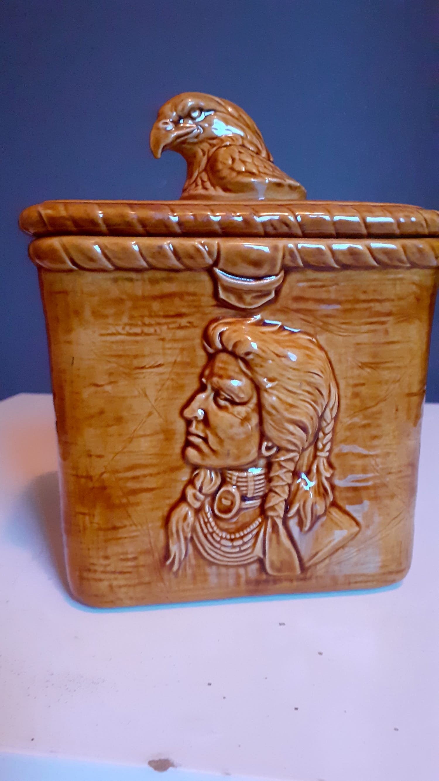 Niet of onleesbaar gesigneerd - Native Indian tabakspot USA Choctaw indians Oklahoma kopen? Bied vanaf 1!