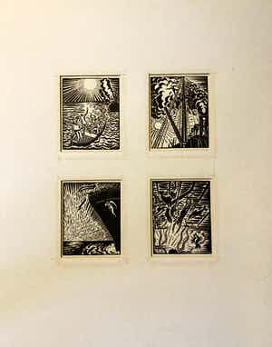 Frans Masereel - 4x2 houtsneden uit “die idee” verkocht voor € 50!