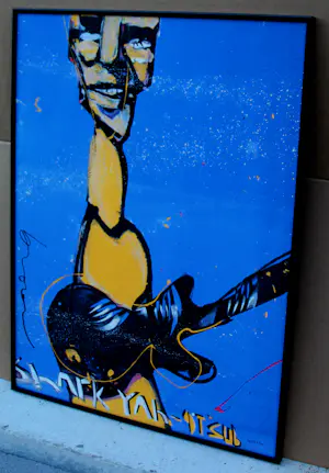 Herman Brood - Ingelijste zeefdruk: het bandje: de gitarist - 1990 kopen? Bied vanaf 350!