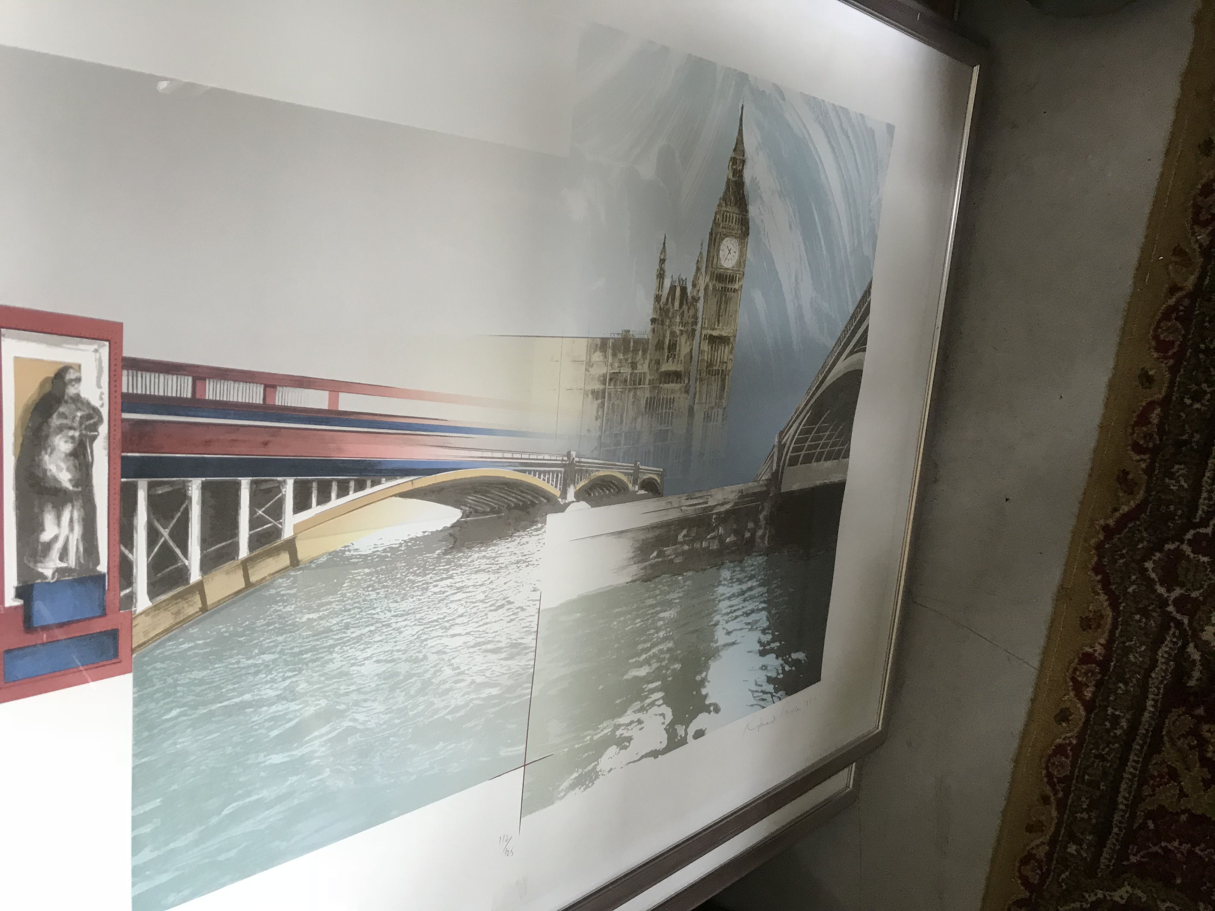 Niet of onleesbaar gesigneerd - Litho Londen Westminister, 1988, handgesigneerd verkocht voor € 41!