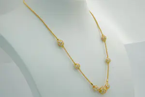 78 -  Hoog gehalte - 22 karaat geel gouden choker met bolletjes kopen? Bied vanaf 760!