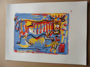 Peter Klashorst - Zeefdruk, titel. "Stierengevecht ". kopen? Bied vanaf 35!