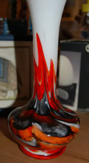 Carlo Moretti - Opaline Florance vaas met vlammen: vetreria di borgonovo kopen? Bied vanaf 75!