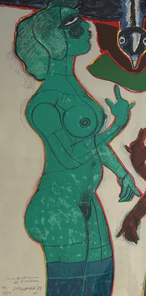 Corneille - handgesigeerde kleurenlitho | 'Sous le charme de l'oiseau' | 1982 (INGELIJST) kopen? Bied vanaf 550!