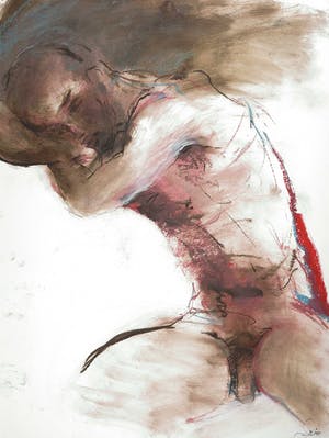 Franscz Witte - Gemengde techniek op papier, Zittend naakt kopen? Bied vanaf 1!