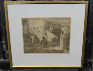 Marius Bauer - Ingelijste ets: in Stamboel - 1890 kopen? Bied vanaf 375!