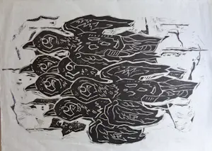 Peter Alma - VOGELS / ZW-W HOUTSNEDE / 64x87cm / SIG / PRENT190 kopen? Bied vanaf 50!