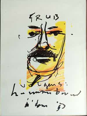 Herman Brood - Man met snor (originele tekening) verkocht voor € 749!
