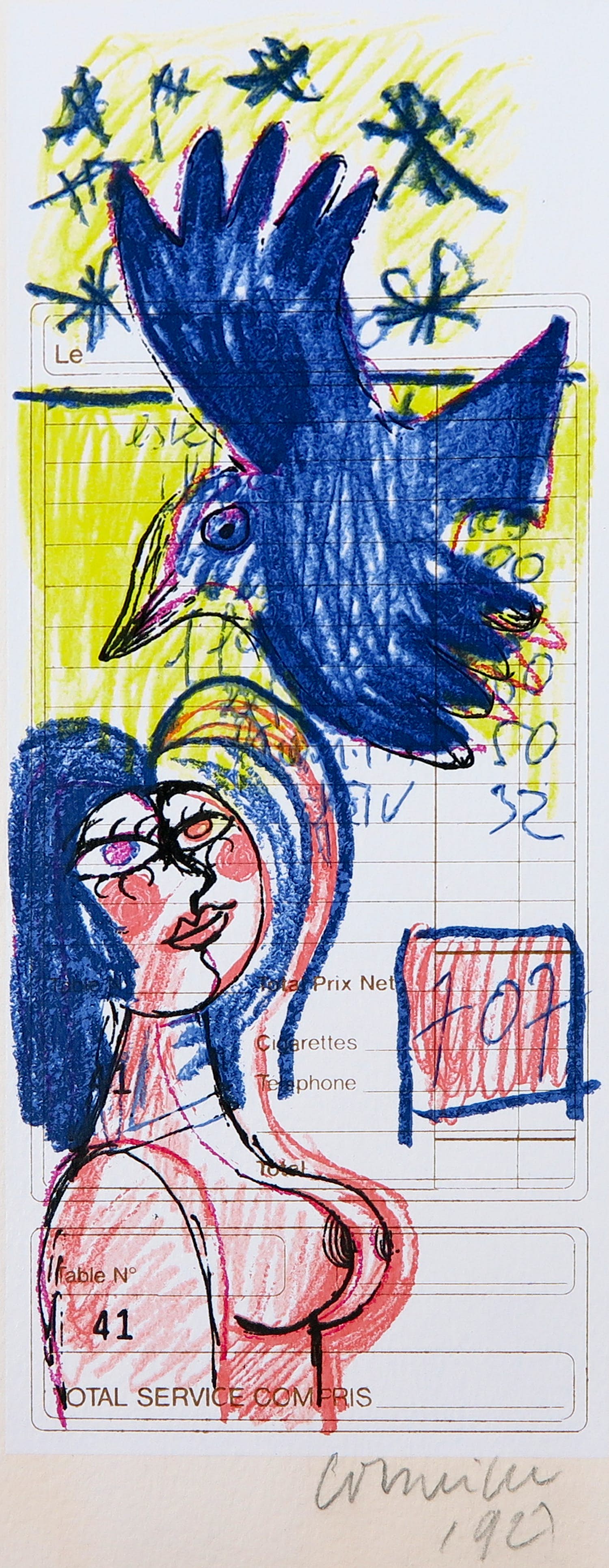 Corneille - Zeefdruk, Zonder titel verkocht voor € 150!