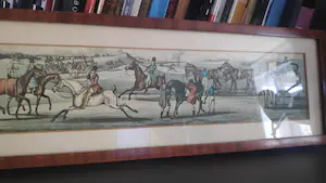 Niet of onleesbaar gesigneerd - prent met paarden kopen? Bied vanaf 1!