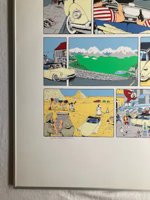 Cees Heuvel - Ingelijste zeefdruk , Citroën DS , Cartoon – Lijst, 101 x 71 cm. kopen? Bied vanaf 70!