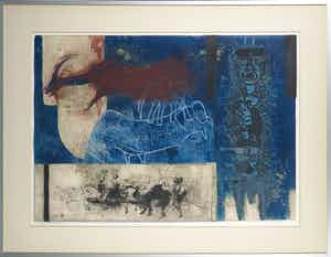 Ru van Rossem - Kleurenets, Afrikaans Dagboek IX - Ingelijst verkocht voor € 70!