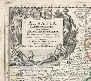 Matthäus Seutter - Handgekleurde gravure, Alsatia Landgraviatus cum utroque (...) kopen? Bied vanaf 20!