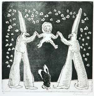 Lucebert - Ets, Zonder titel verkocht voor € 200!