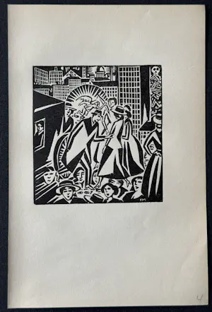 Frans Masereel - Paar mit Amor. Original-Holzschnitt 1920 kopen? Bied vanaf 50!