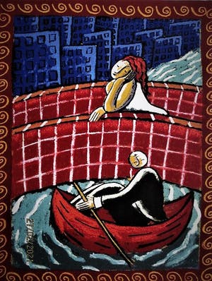 Jacques Tange - populair Rotterdams graficus - gesigneerde Zeefdruk - "Under the Bridge" kopen? Bied vanaf 30!