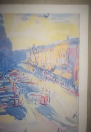 Johan Dijkstra - Gezicht op de Vismarkt Groningen. kopen? Bied vanaf 109!