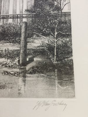 Jef Van Grieken - Zicht op villa (Keerbergen?), de omringende natuur en water. kopen? Bied vanaf 50!
