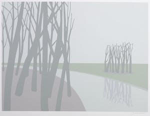 Doris Groeneveld - Zeefdruk, Landschap met bomen kopen? Bied vanaf 20!
