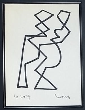 Siep van den Berg - Tango Dansen - inkt op papier kopen? Bied vanaf 125!