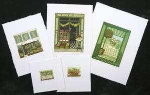 Laetitia de Haas - Lot van vijf kleurenetsen, Stillevens kopen? Bied vanaf 60!