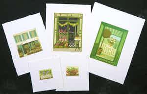 Laetitia de Haas - Lot van vijf kleurenetsen, Stillevens verkocht voor € 60!