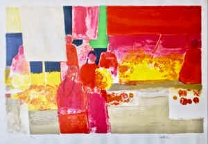 Bernard Cathelin - "Grand Marche Mexicain" verkocht voor € 120!