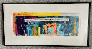 Jos Verwiel - Zeefdruk, Blue print ll - Ingelijst (Groot) kopen? Bied vanaf 40!