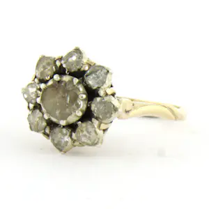 14k goud met zilveren ring met roos geslepen diamant tot. 0.35ct kopen? Bied vanaf 460!