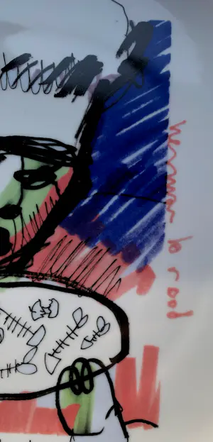 Herman Brood - Keramiek bord: "Aan de lijn" - 2007/2008 kopen? Bied vanaf 69!