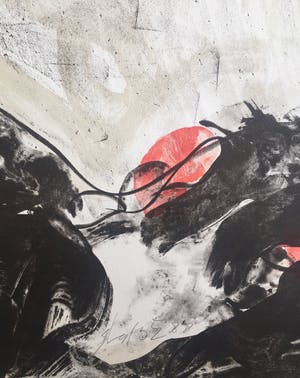 Ger Lataster - grote abstracte litho - 1988 - oplage 100 ex kopen? Bied vanaf 90!